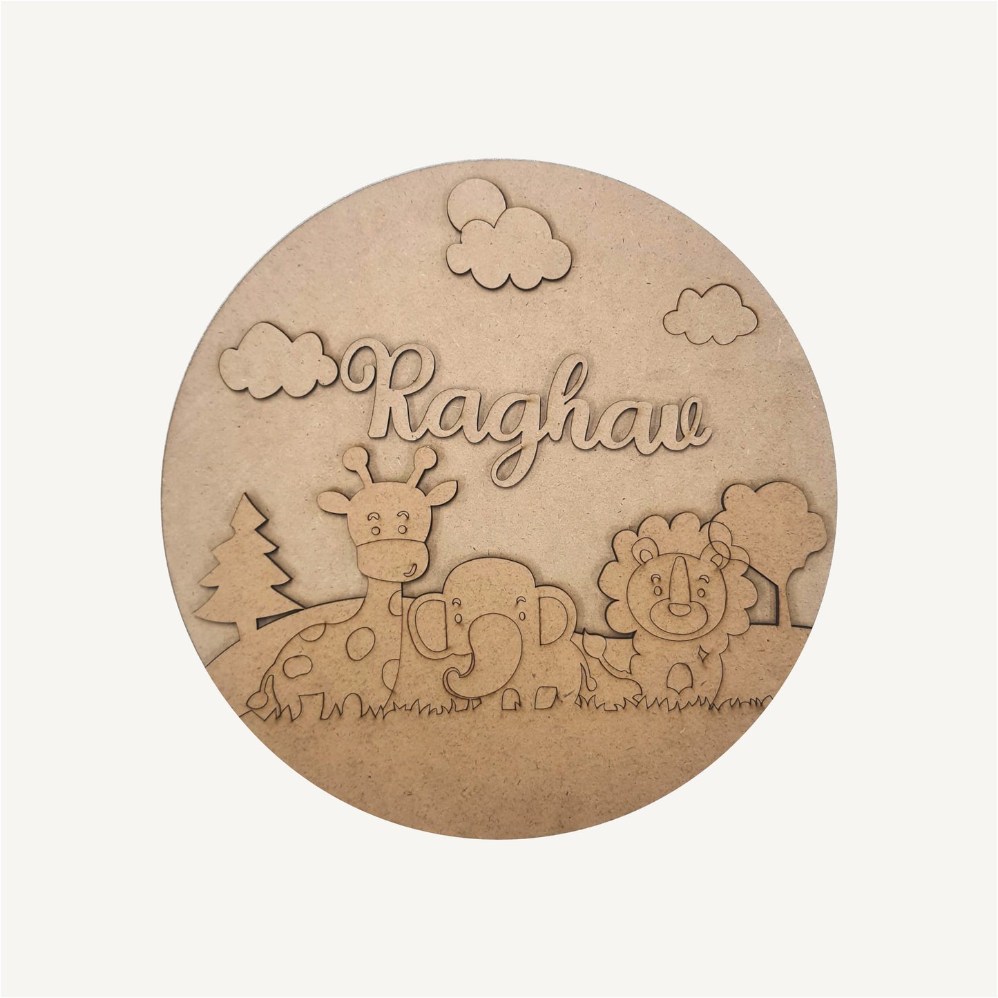 Jungle Theme Kids Name Plate - 18
