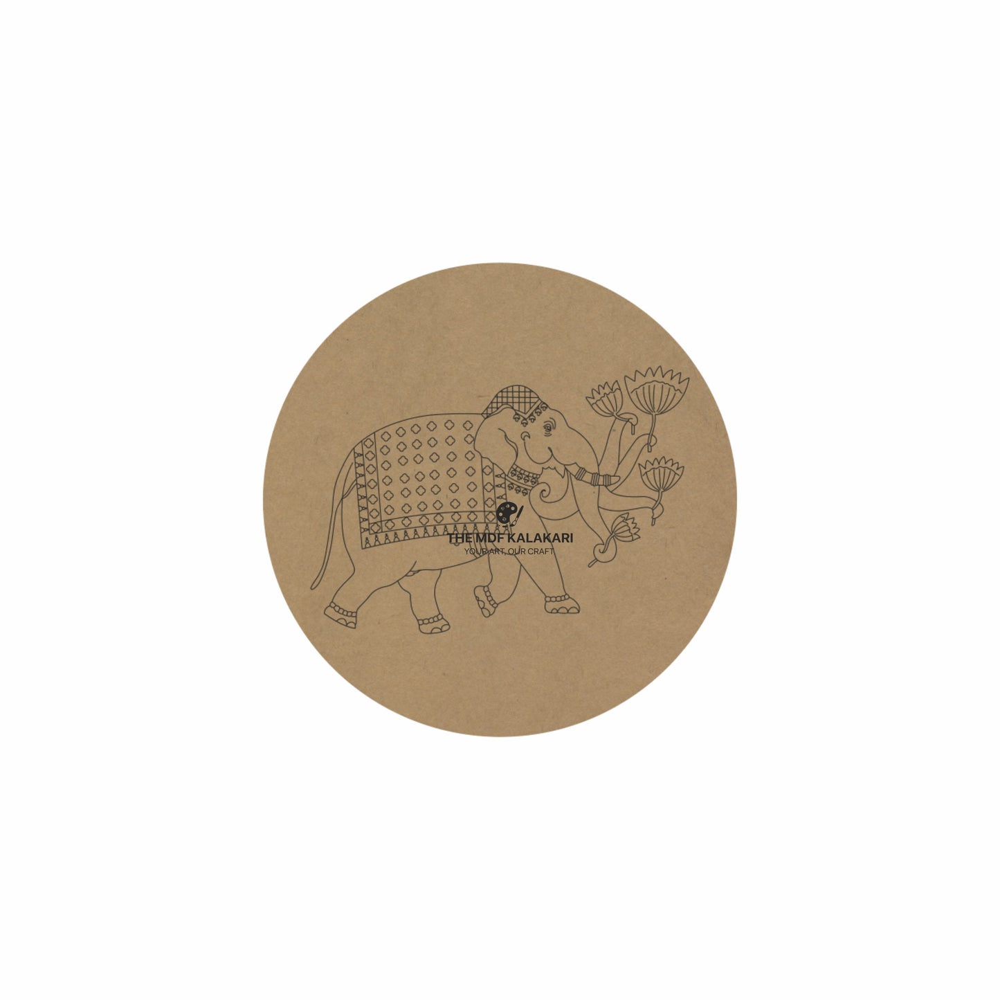 Elephant Premarked Round MDF Base - 19