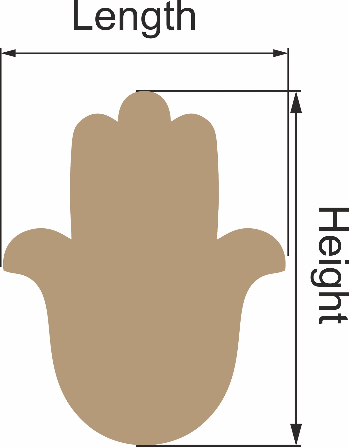Hamsa Hand Plain MDF Base - 20