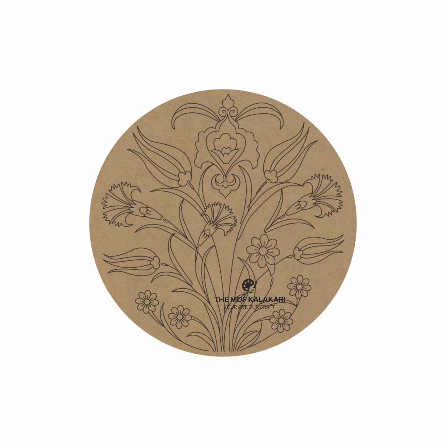 Flower Premarked Round MDF Base - 21
