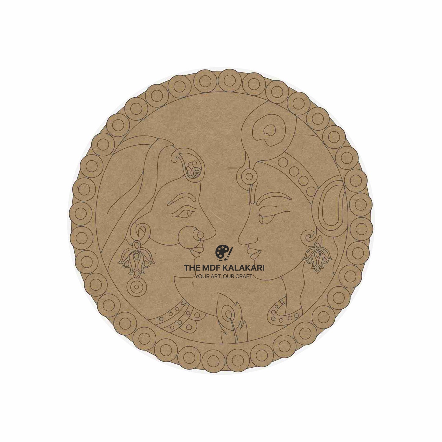 Radhe Shyam Premarked Round MDF Base - 52