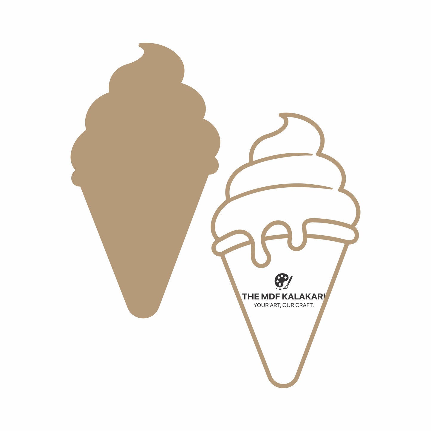 Ice-Cream Cone Mosaic Art MDF Base - 5