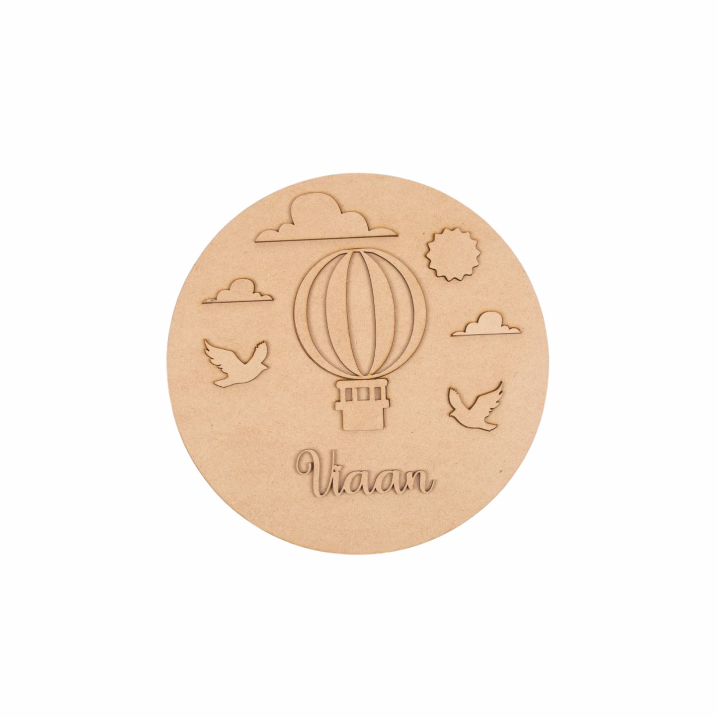 Clouds and Hot Air Balloon Kids Name Plate - 5