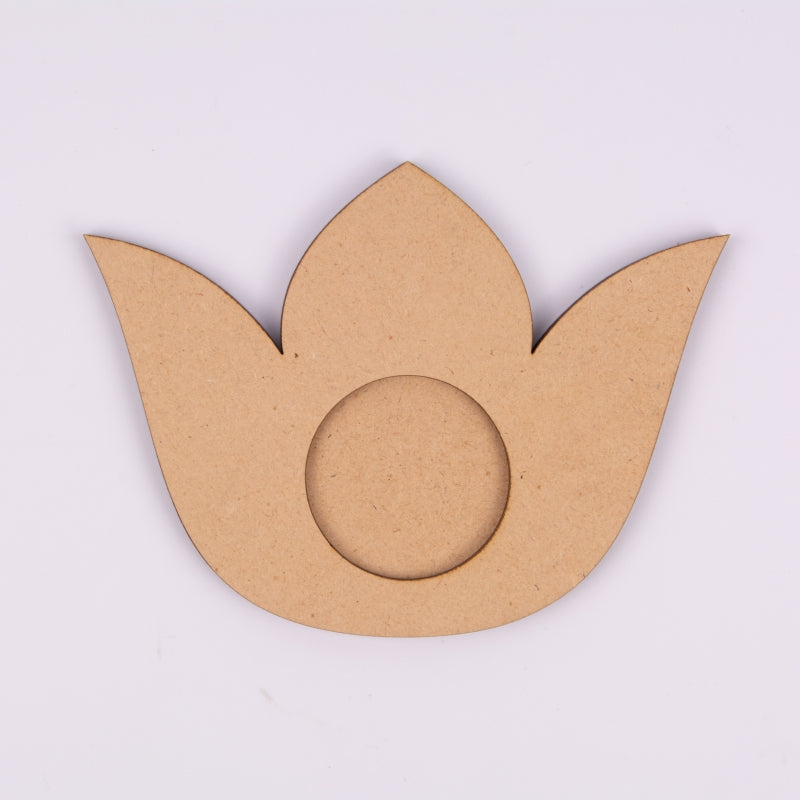 Lotus Shape MDF Tea Light Holder – Decorative Base for Diwali & Festive Décor - 3