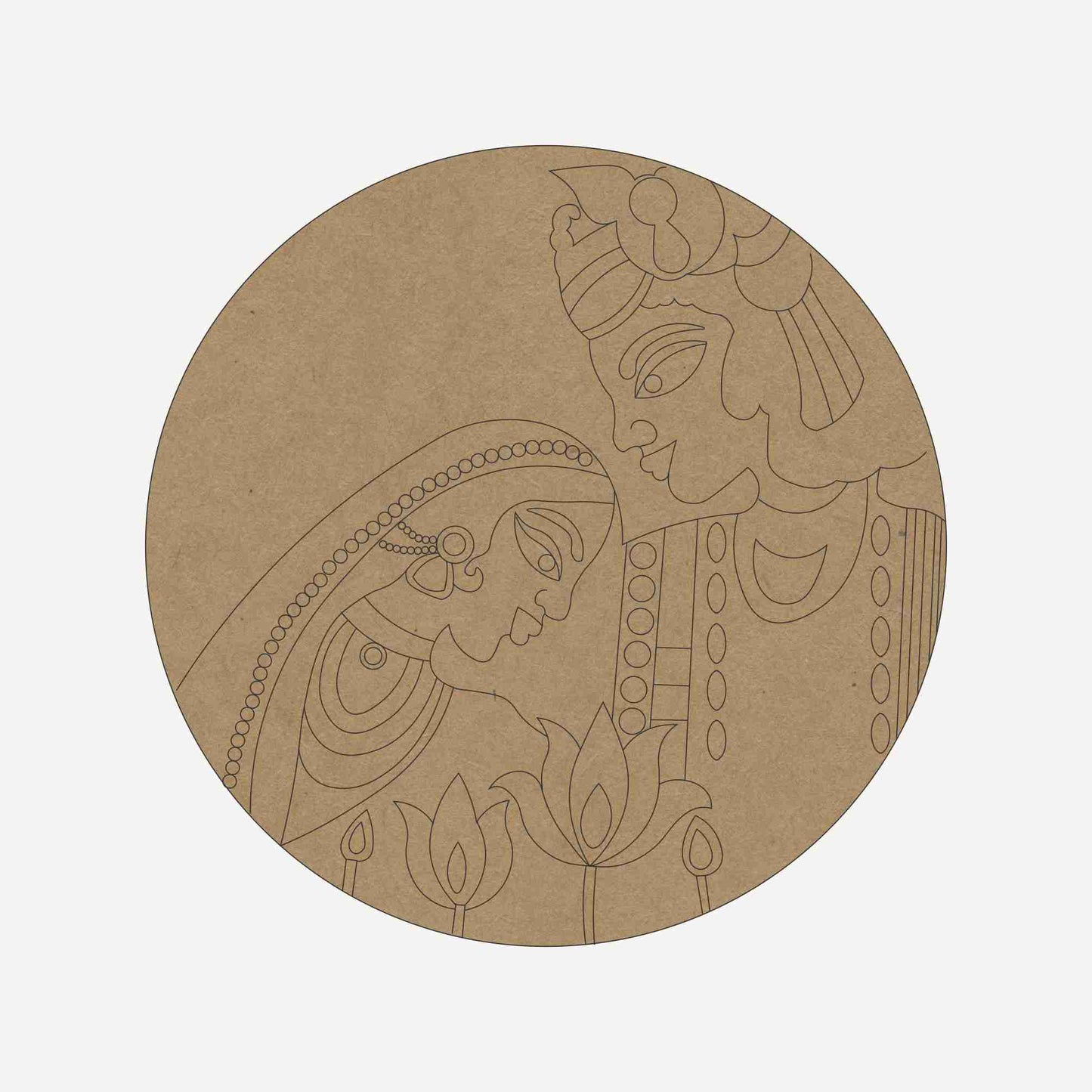 Radhe Shyam Premarked Round MDF Base - 3