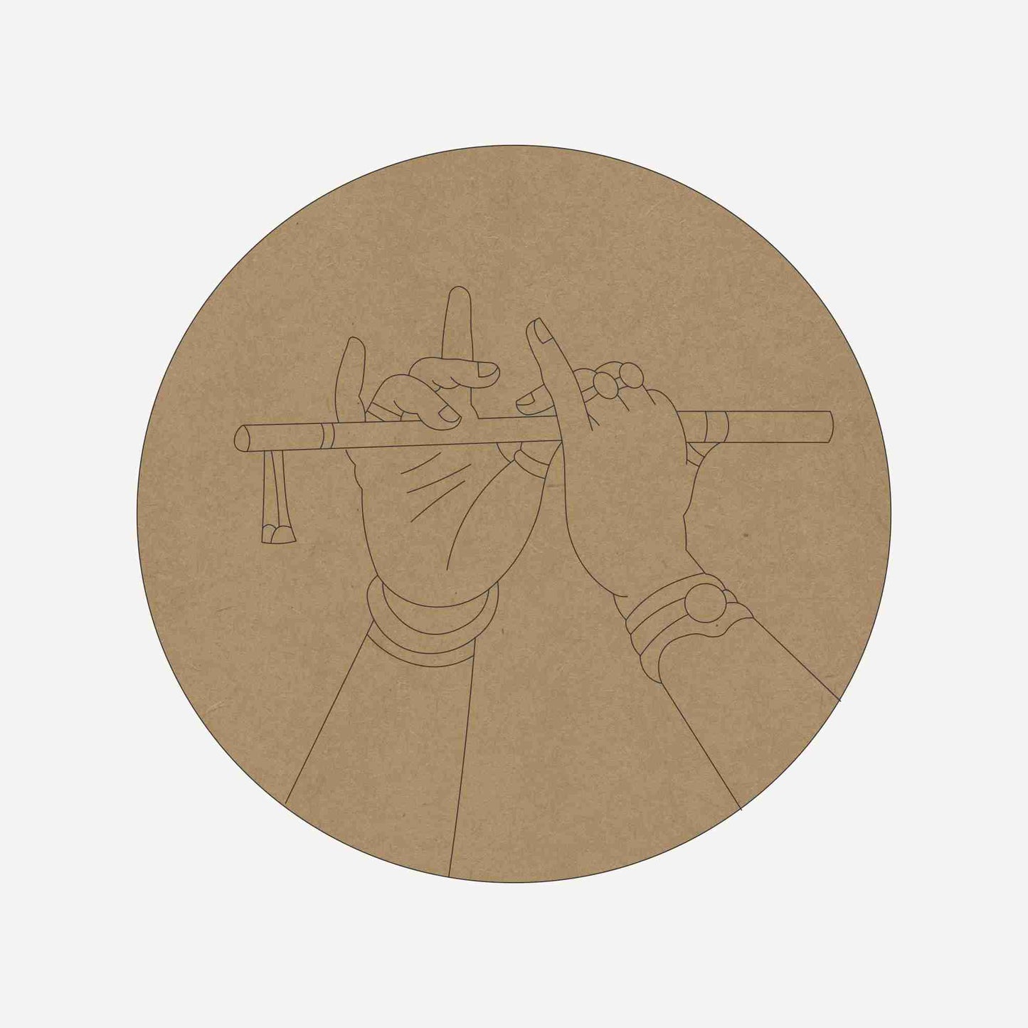 Krishna Flute Premarked Round MDF Base - 11