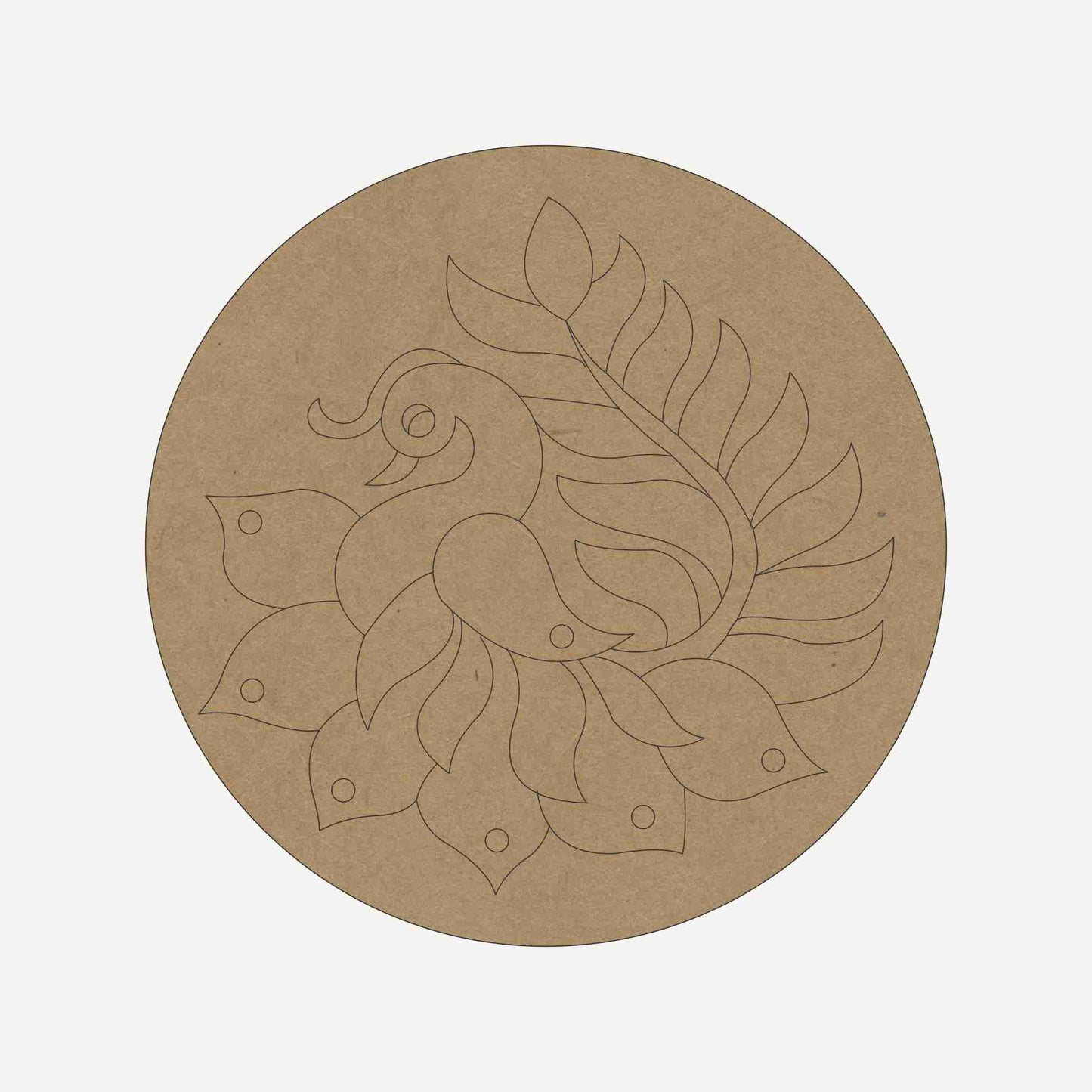 Peacock Premarked Round MDF Base - 17