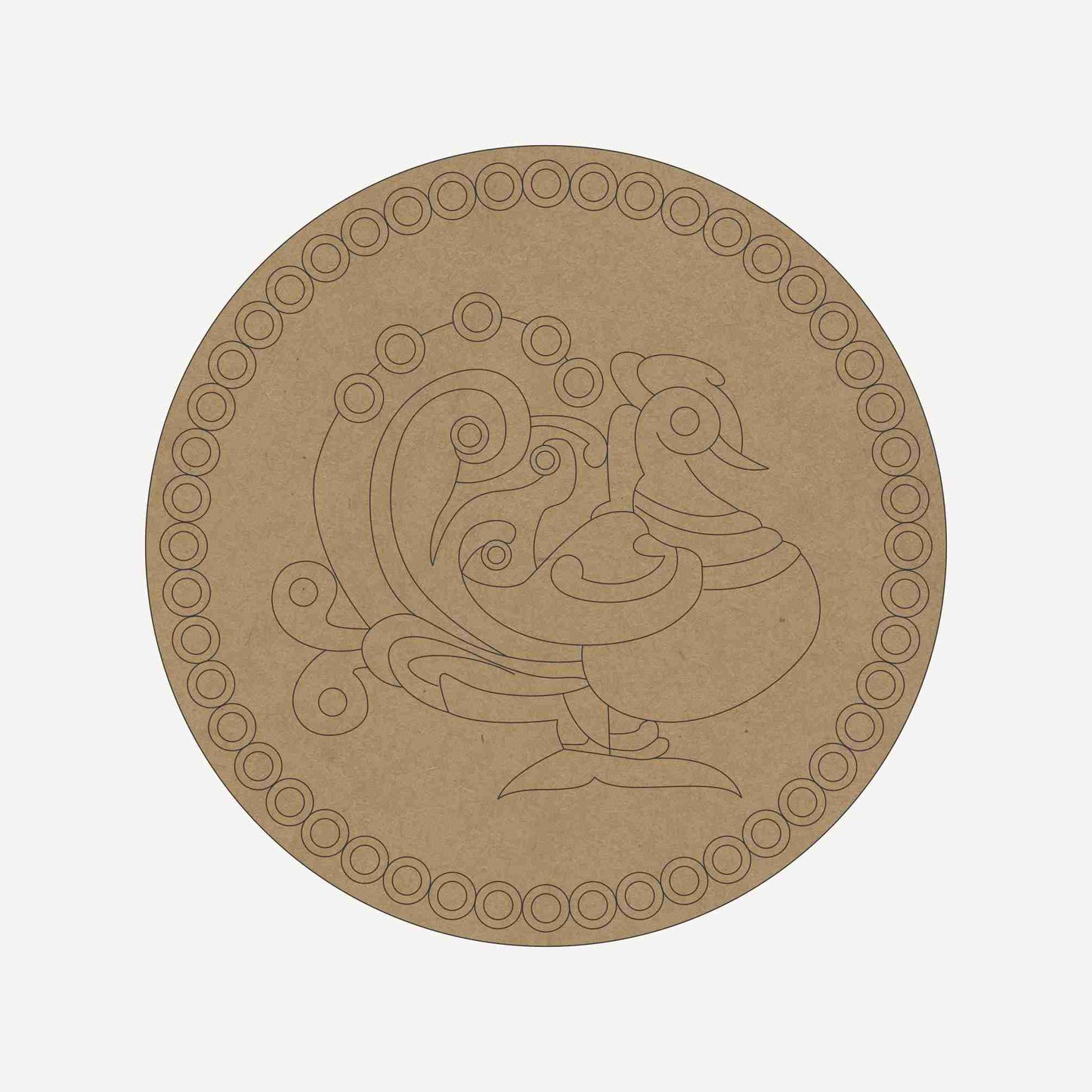 Peacock Premarked Round MDF Base - 14
