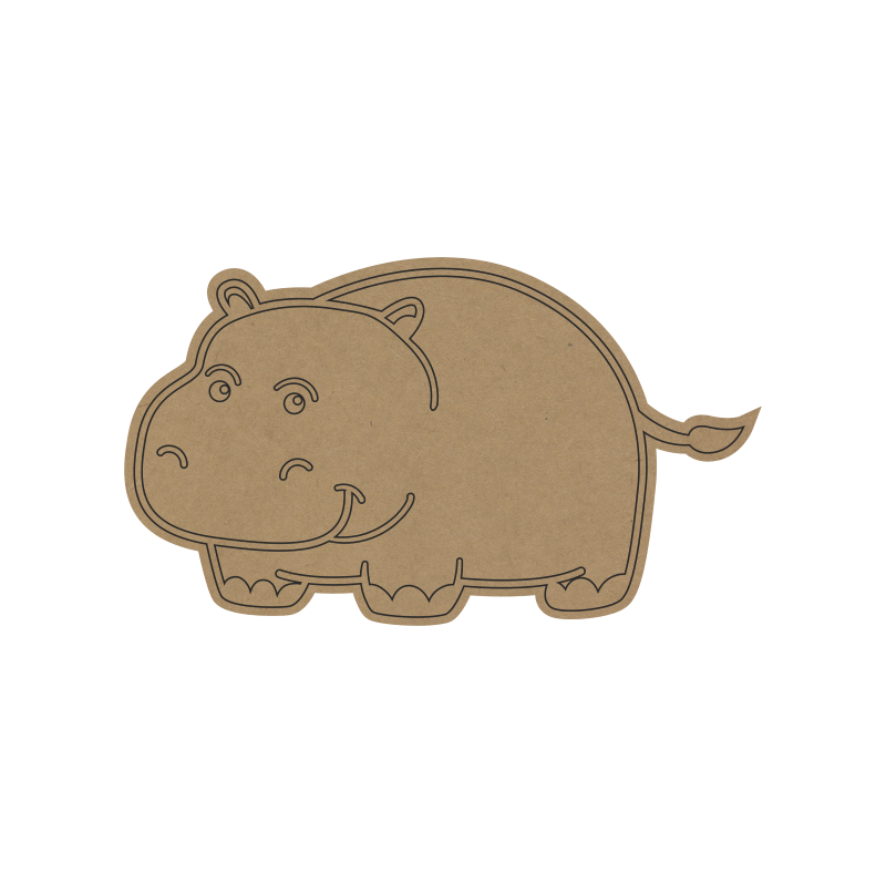 Cute Hippo Fridge Magnet – Paintable MDF Base for Art Projects - 58