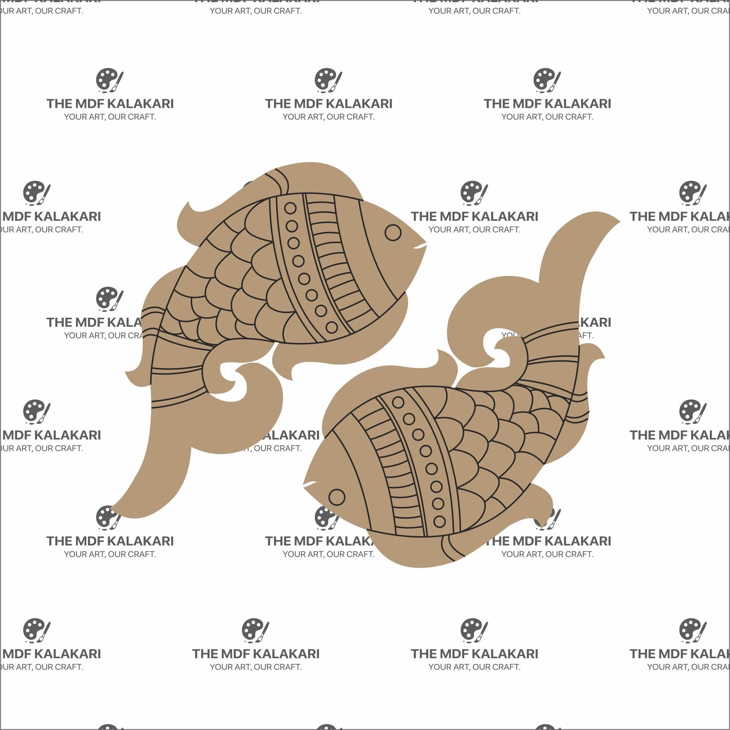 Madhubani Fish Premarked MDF Cut Out - 116