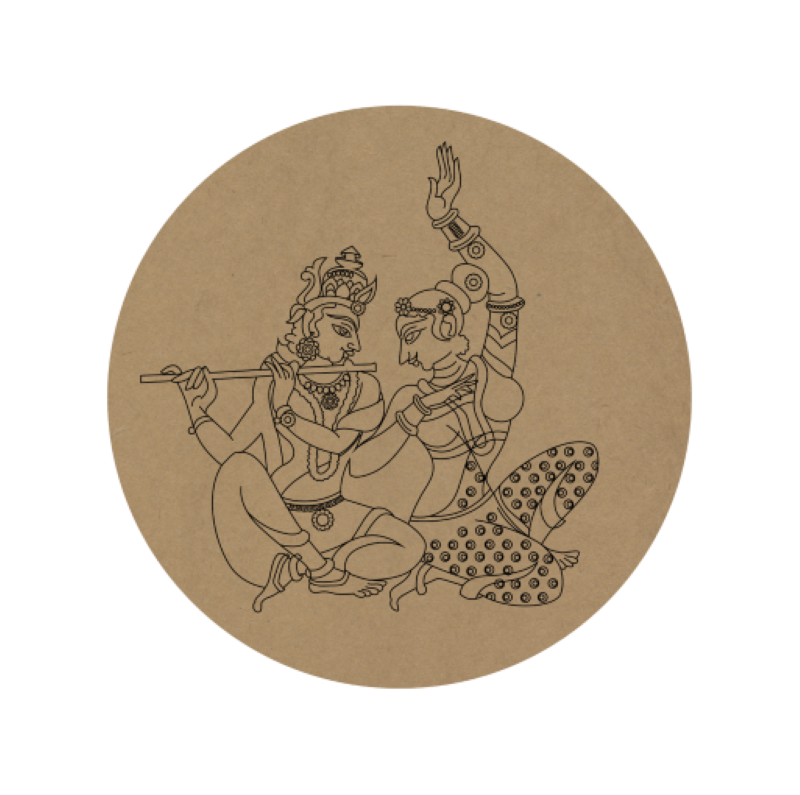 Radhe Shyam Premarked Round MDF Base - 18