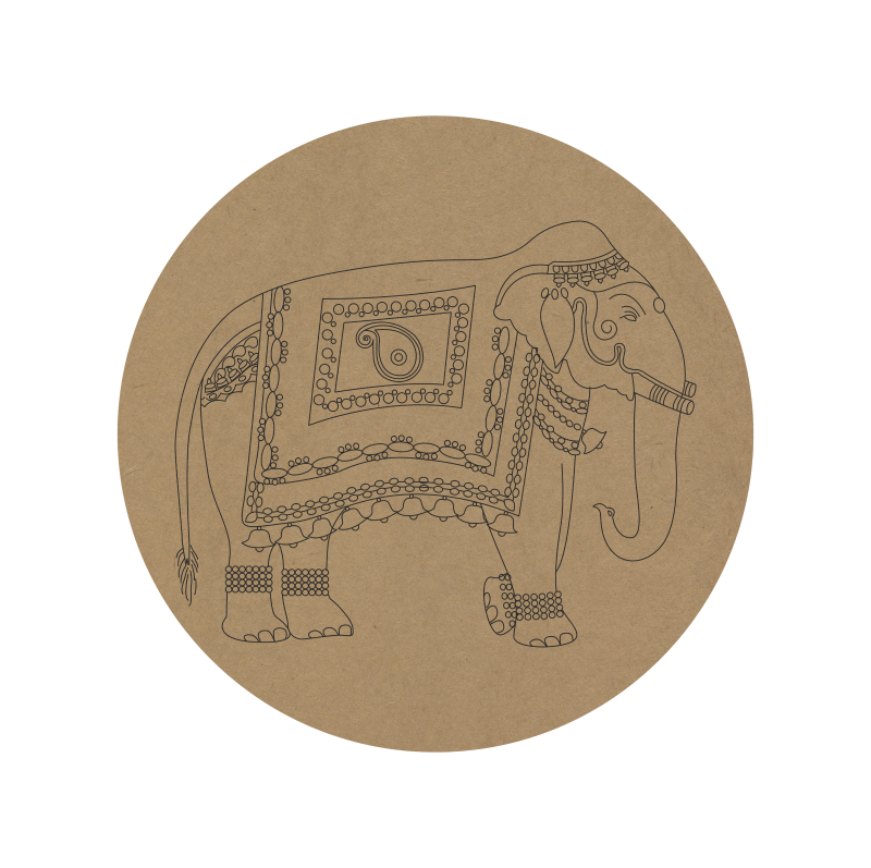 Elephant Premarked Round MDF Base - 16