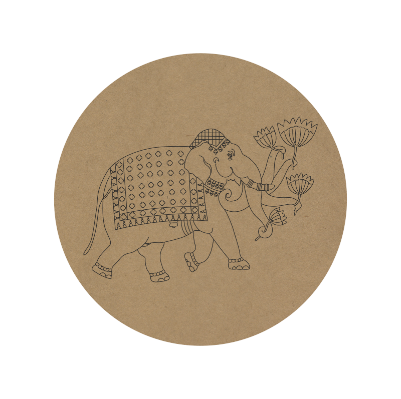 Elephant Premarked Round MDF Base - 19