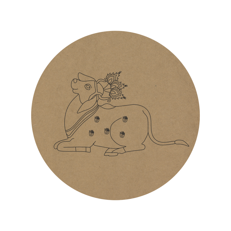 Pichwai Cow Premarked Round MDF Base - 24