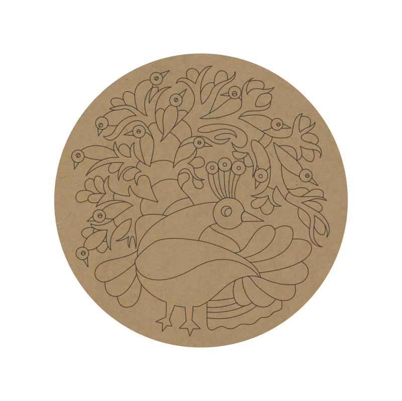 Peacock Premarked Round MDF Base - 20