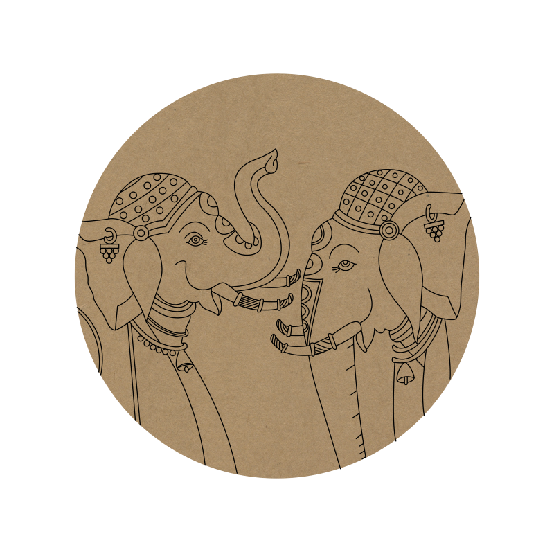 Elephant Premarked Round MDF Base - 33