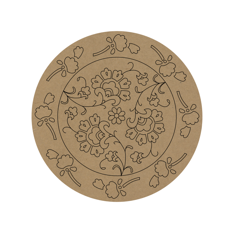 Flower Premarked Round MDF Base - 44