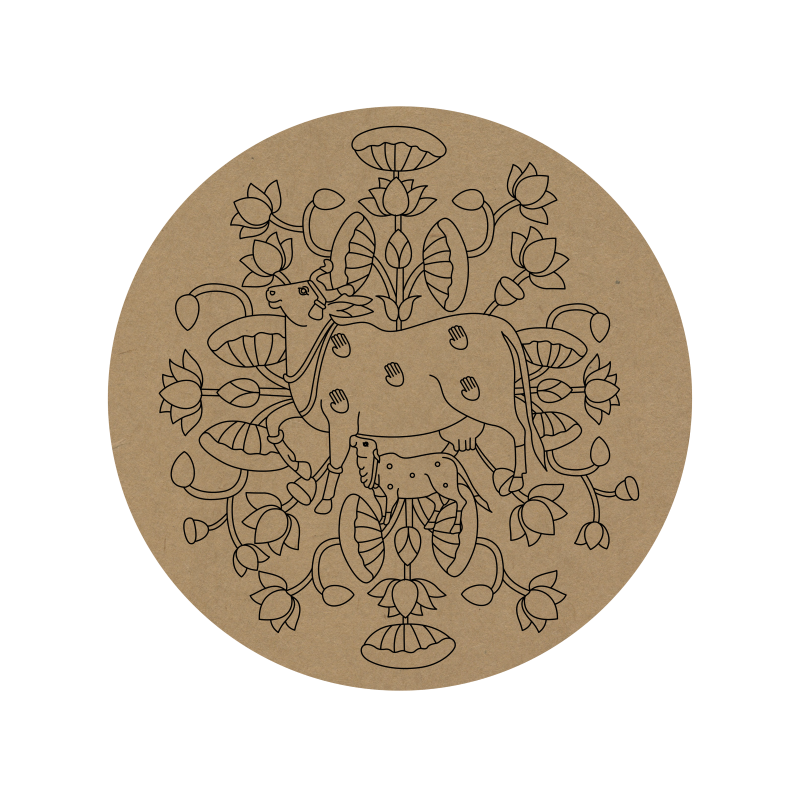 Pichwai Cow Premarked MDF Base - 41