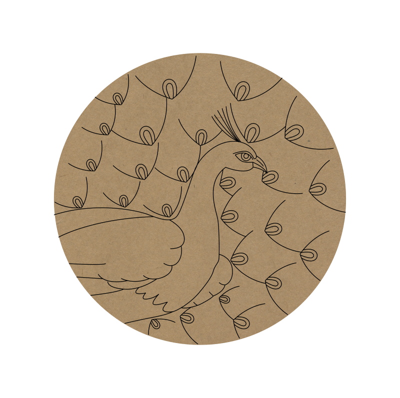 Peacock Premarked Round MDF Base - 45