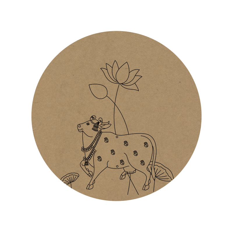 Pichwai Cow Premarked MDF Base - 50