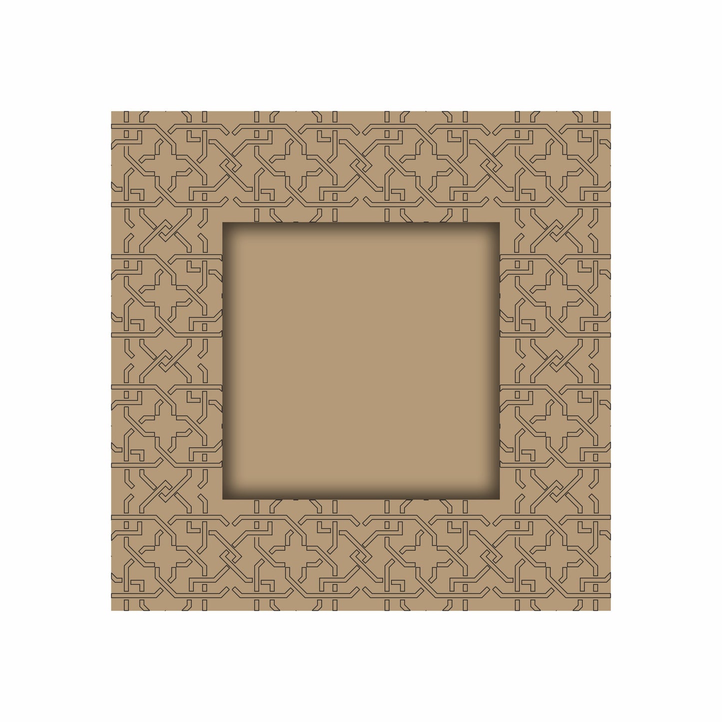 Premarked laser cut flat Jharokha MDF base with modern pattern