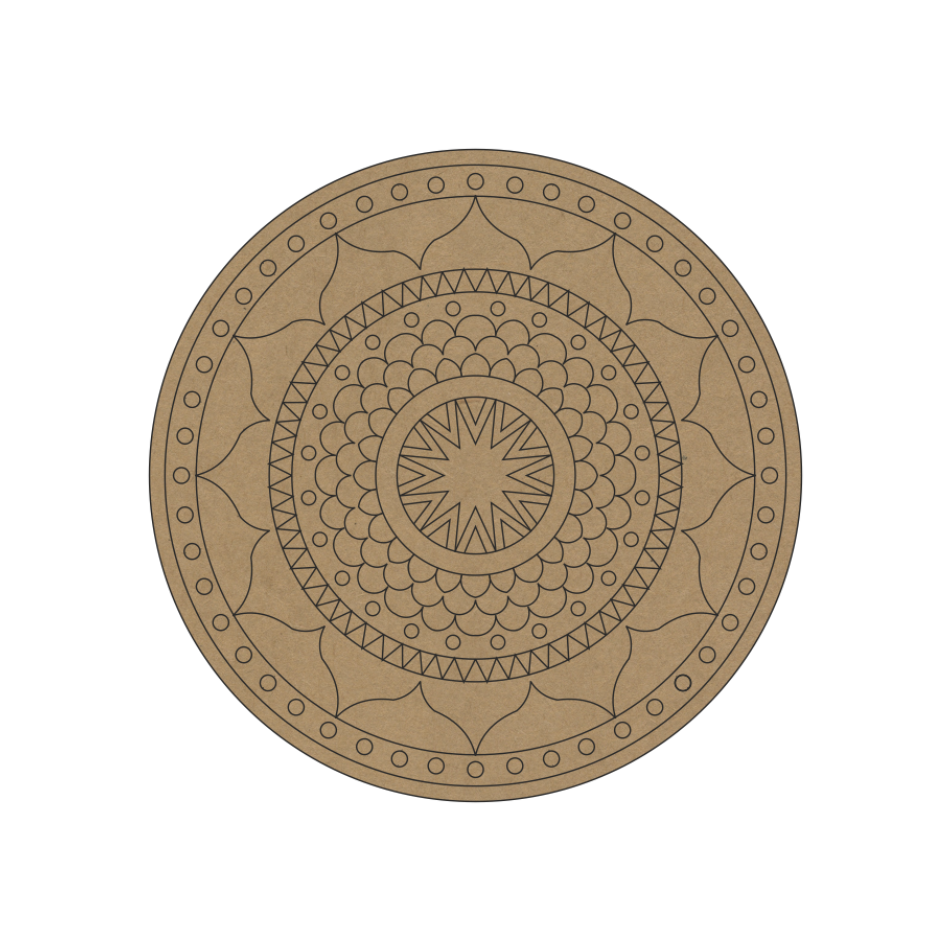 geometric design premarked on mdf base for lippan mirror work