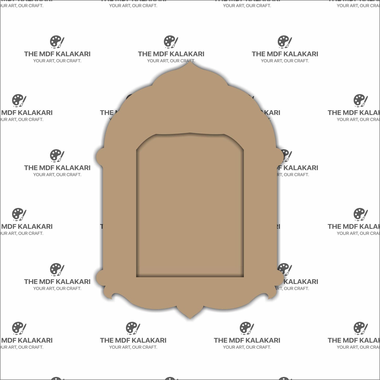 Plain laser cut MDF Jharokha base for custom artwork