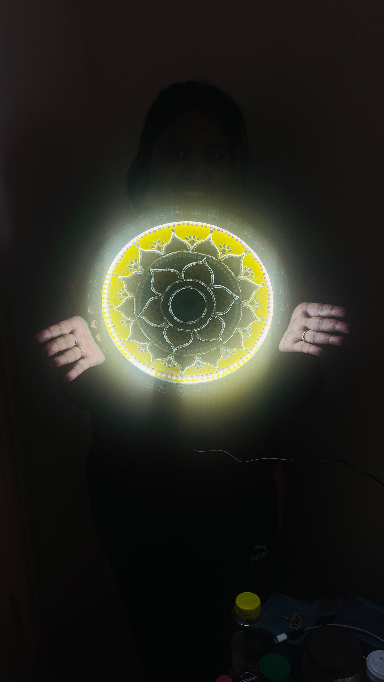 Premarked Moon Lamp Base with Lippan design
