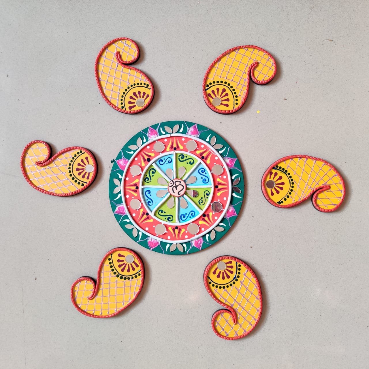 Reusable MDF Rangoli design for festivals
