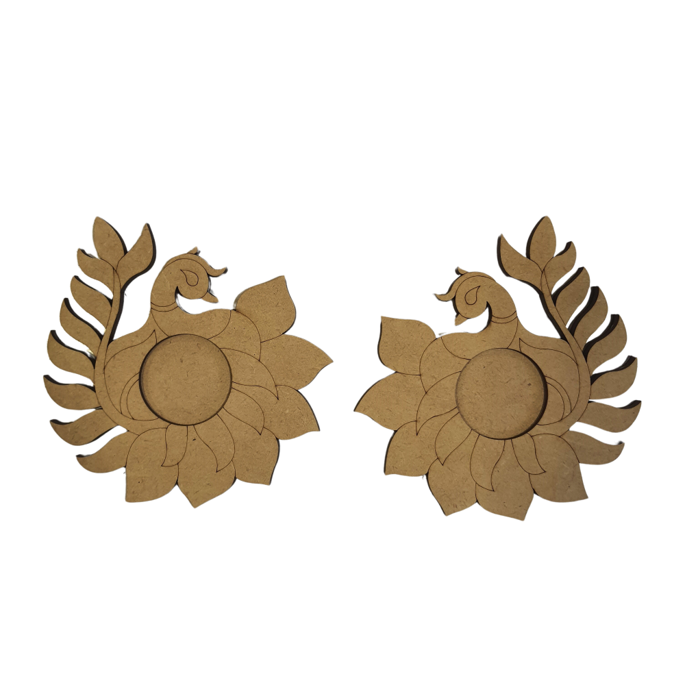 Peacock Shaped MDF Tea Light Holder - 92