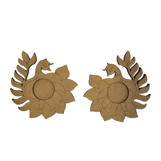 Peacock Shaped MDF Tea Light Holder - 92