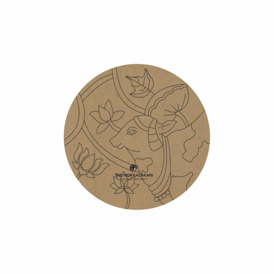 Pichwai Cow Premarked Round MDF Base - 10