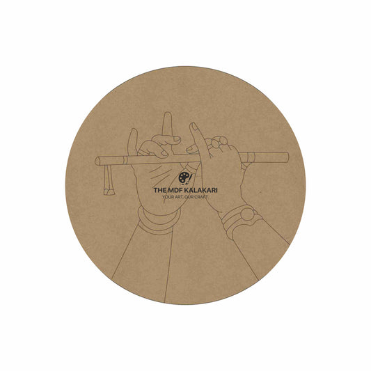 Krishna Flute Premarked Round MDF Base - 11