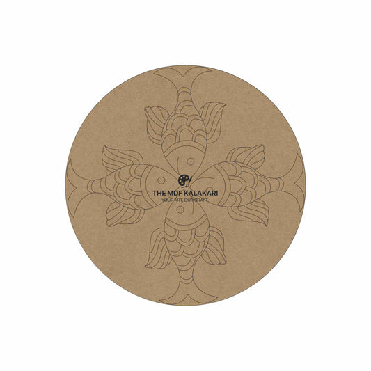 Madhubani Fish Premarked Round MDF Base - 13