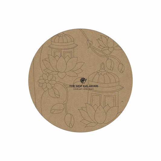 Pichwai Lotus Premarked Round MDF Base - 15