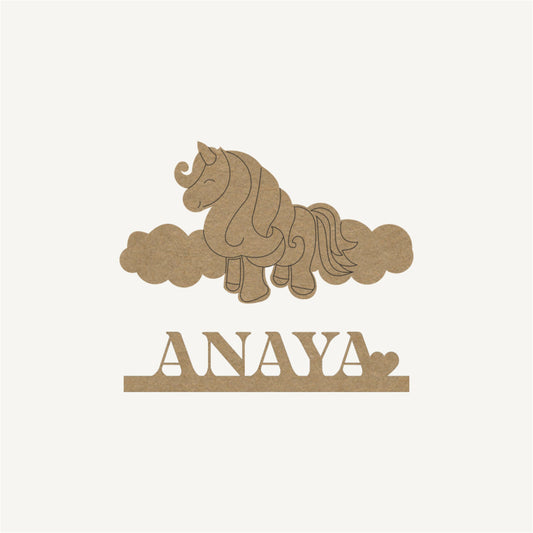 Unicorn Theme Kids Name Plate - 15