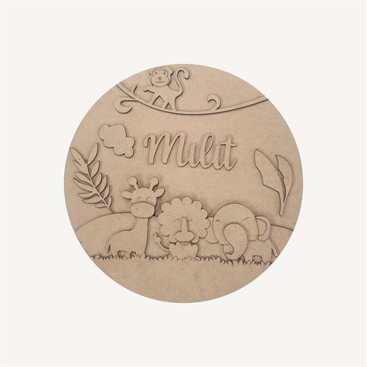 Jungle Theme Kids Name Plate - 19