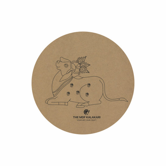 Pichwai Cow Premarked Round MDF Base - 24