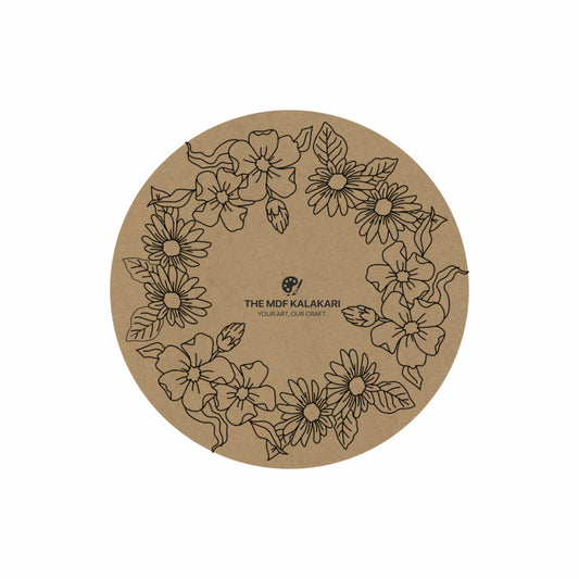 Flower Premarked Round MDF Base - 28