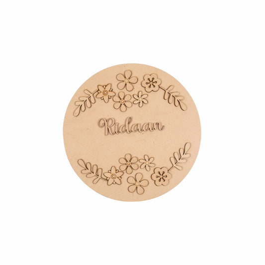 Flowers Kids Name Plate - 3