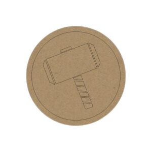 Hammer Symbol Superhero Fridge Magnet – DIY MDF Art Base - 8