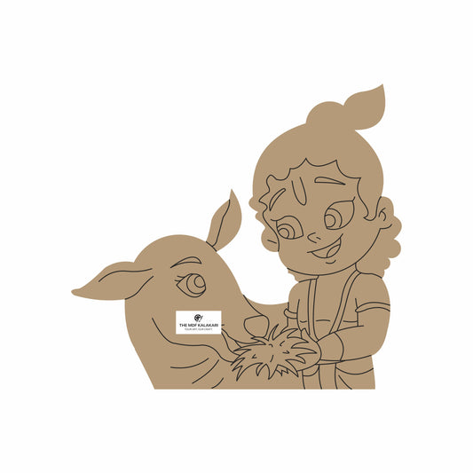 Kanhaji with Cow Premarked MDF Cut Out - 57