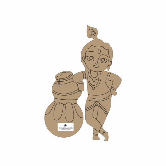 Kanhaji with Makhan Premarked MDF Cut Out - 58