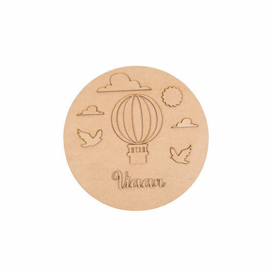 Clouds and Hot Air Balloon Kids Name Plate - 5