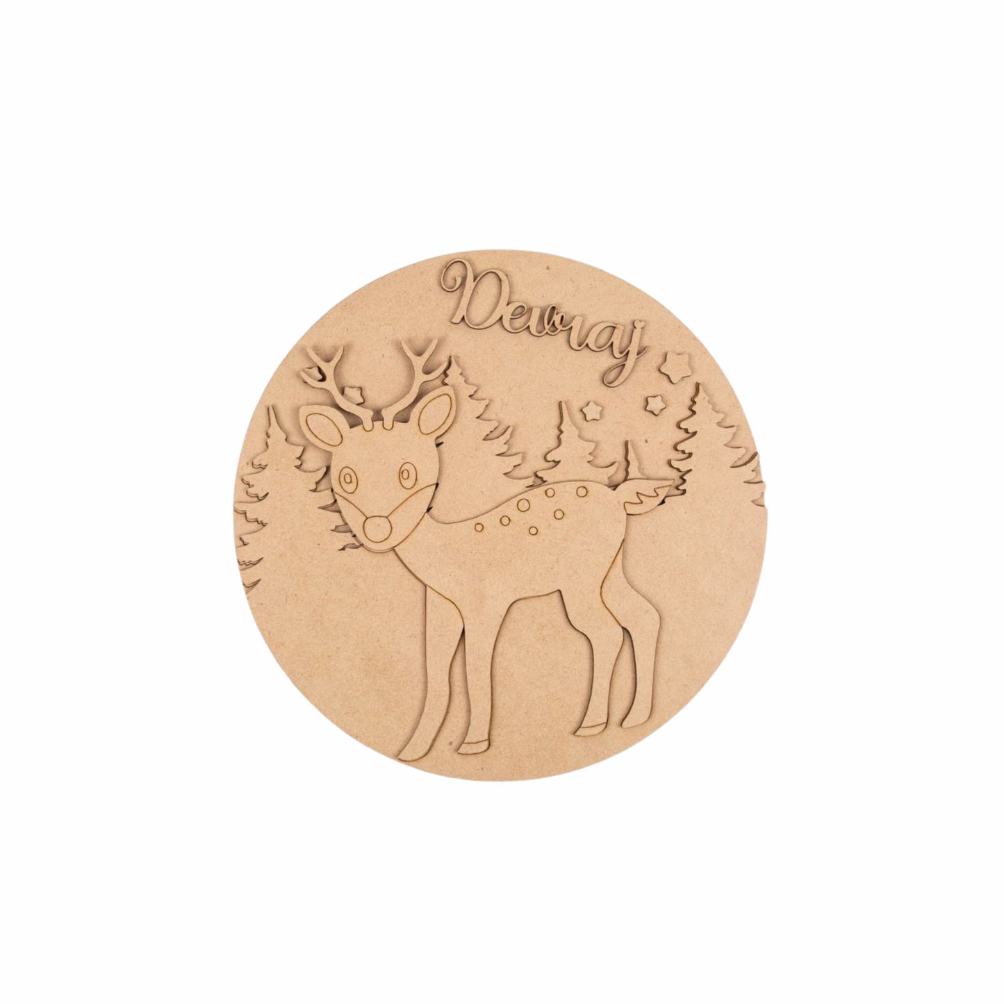 Deer in the woods Kids Name Plate - 8
