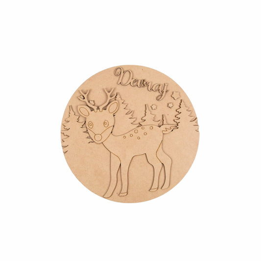 Deer in the woods Kids Name Plate - 8