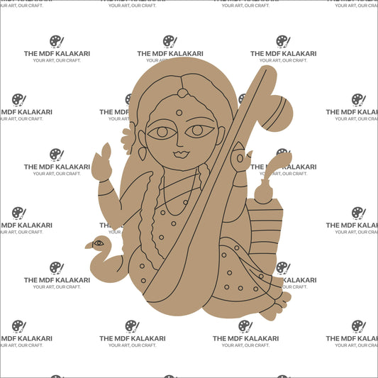 Saraswati Devi Premarked MDF Cut Out - 90