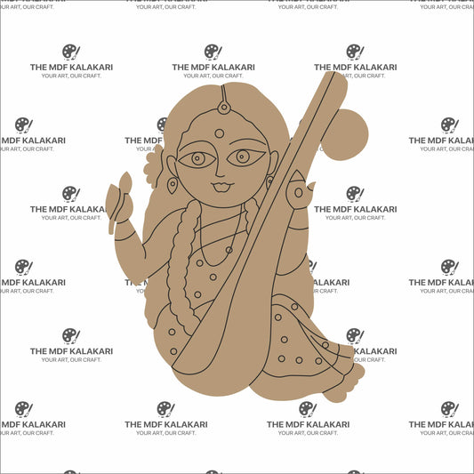 Saraswati Devi Premarked MDF Cut Out - 94