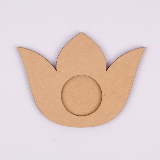 Lotus Shape MDF Tea Light Holder – Decorative Base for Diwali & Festive Décor - 3