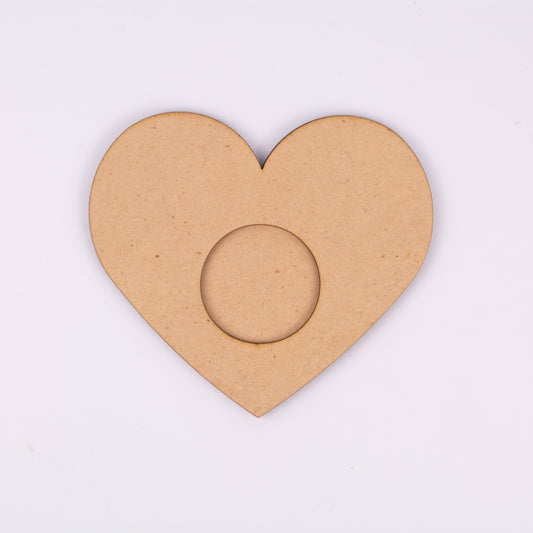 Heart Shape MDF Tea Light Holder for Romantic Decor & DIY Craft Projects - 8